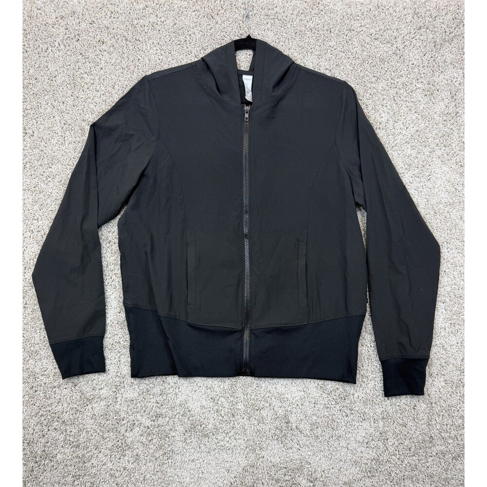 Marika Womens M Black Hooded Full Zip Jacket Stretch Athletic Activewear Pockets